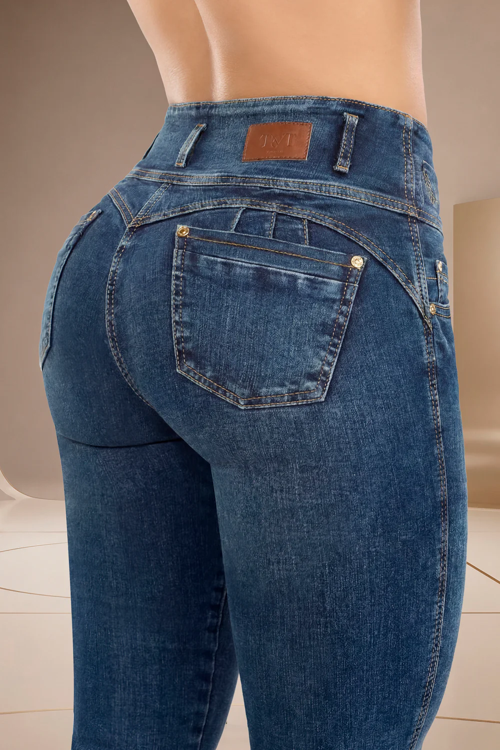 Jean Skinny Tiro Alto Azul Oscuro – ARABIA SAUDITA
