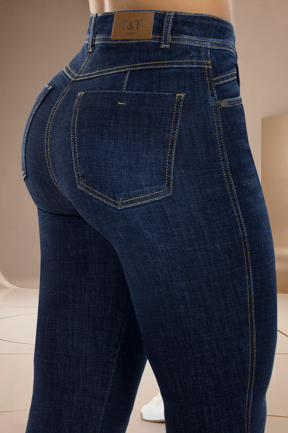 Jean Mom Tiro Alto Azul Oscuro – CABO VERDE