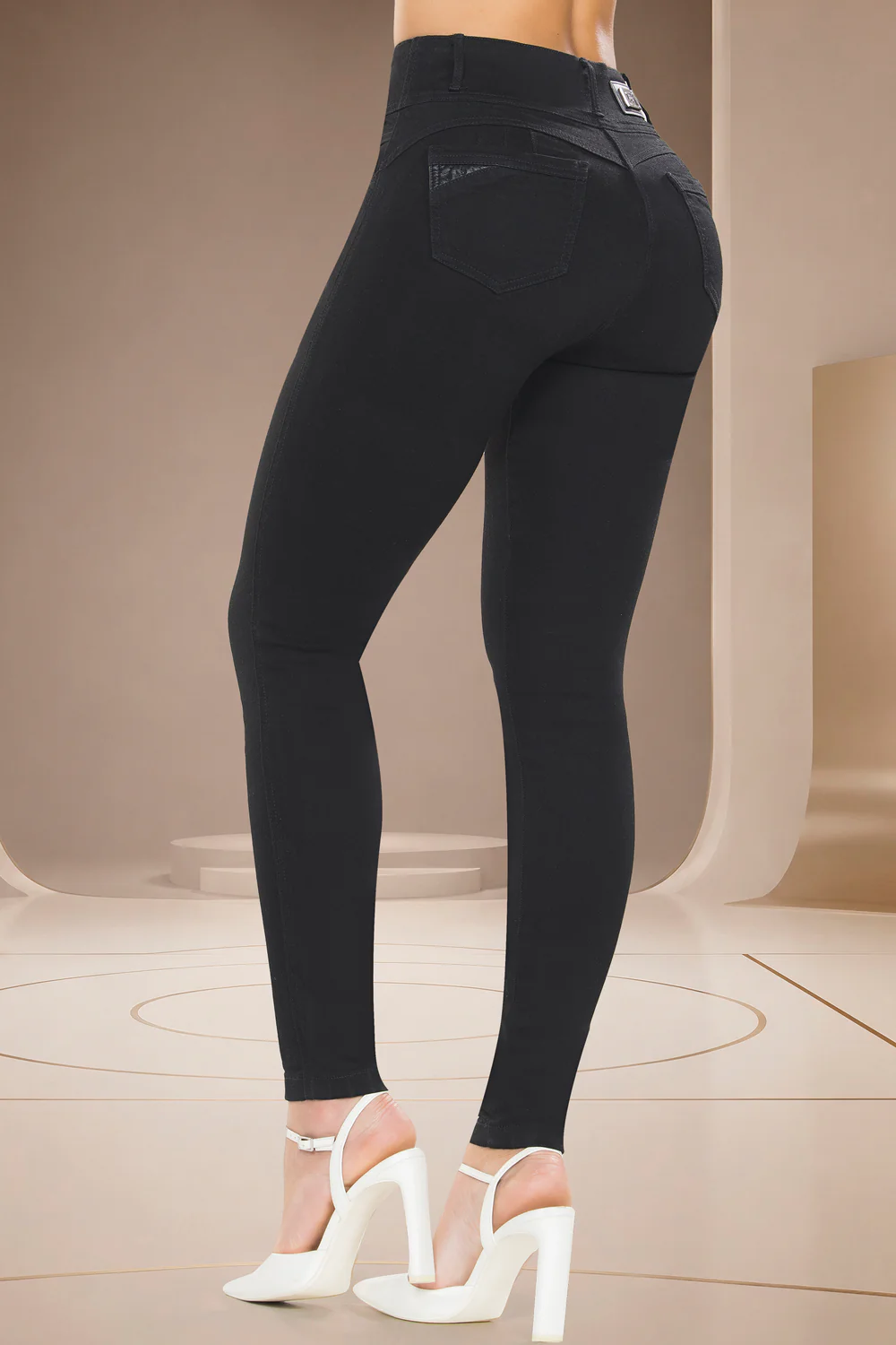 Jean Skinny Tiro Alto Negro – COSTA DE MARFIL