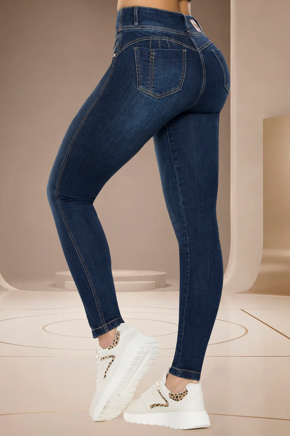 Jean Skinny Tiro Alto Azul Oscuro – CURAZAO
