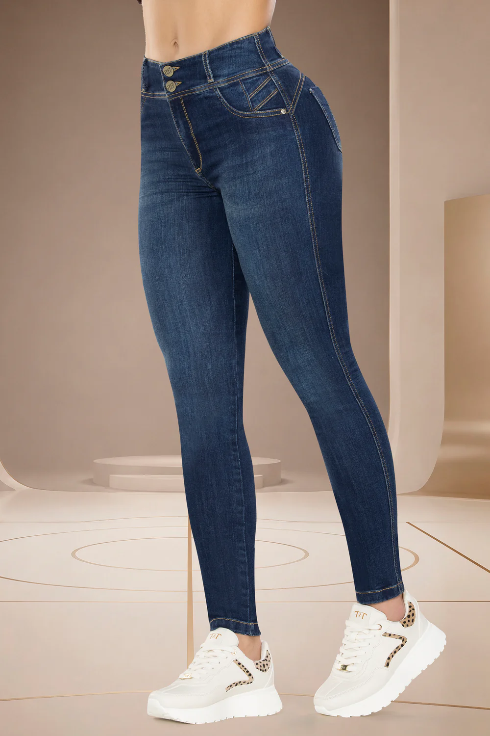 Jean Skinny Tiro Alto Azul Oscuro – CURAZAO