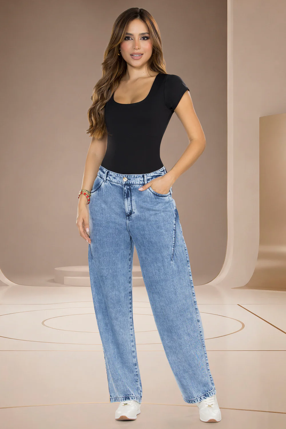 Jean Mom Tiro Alto Azul Medio – ESPAÑA