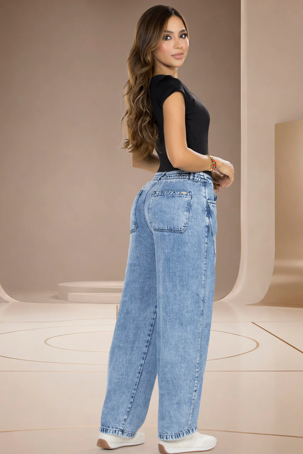 Jean Mom Tiro Alto Azul Medio – ESPAÑA