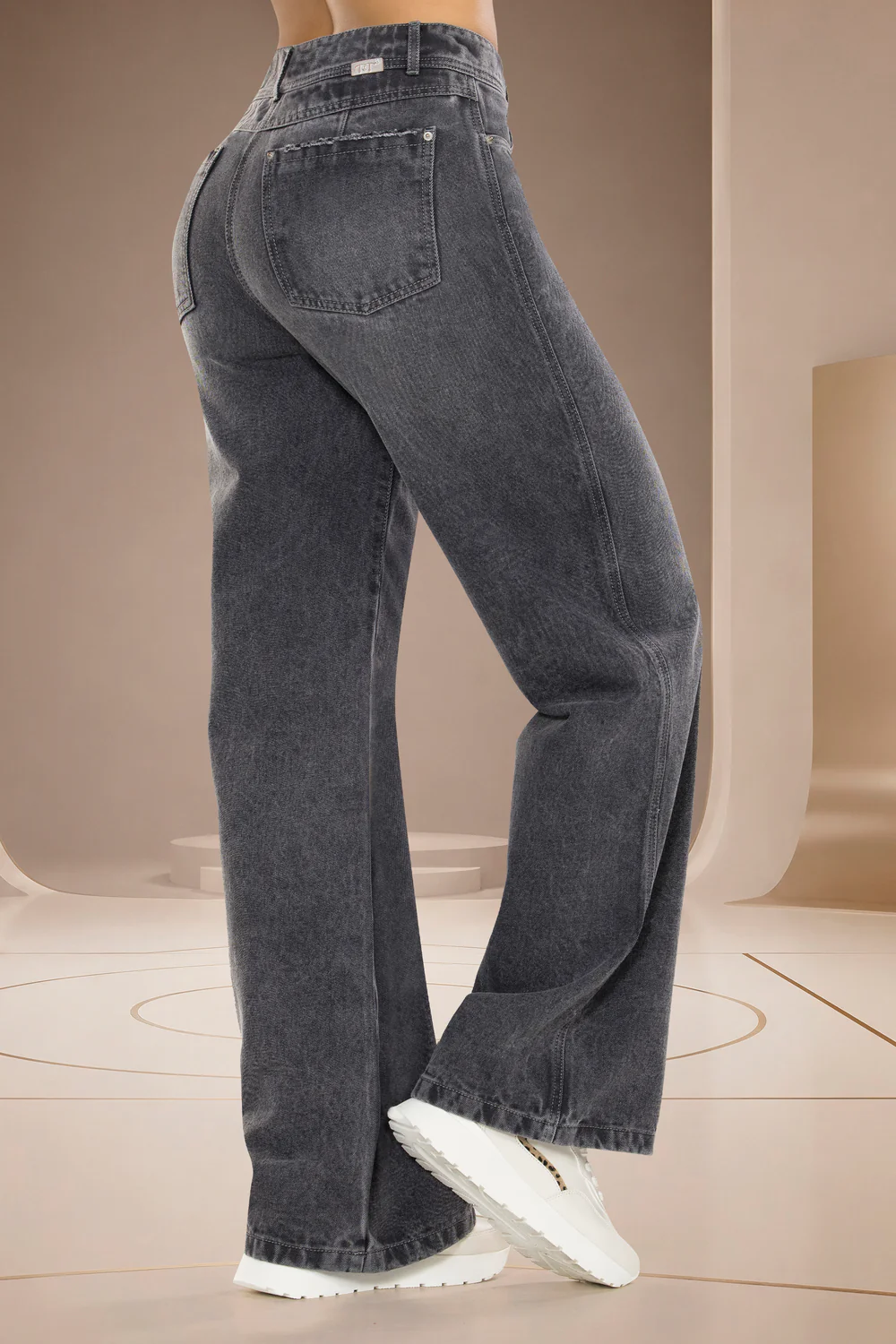 Jean Barrel Tiro Alto Azul Claro – ESTADOS UNIDOS