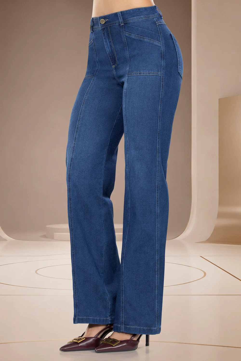 Jean Wide Leg Índigo Tiro Alto Azul Oscuro – JAPÓN