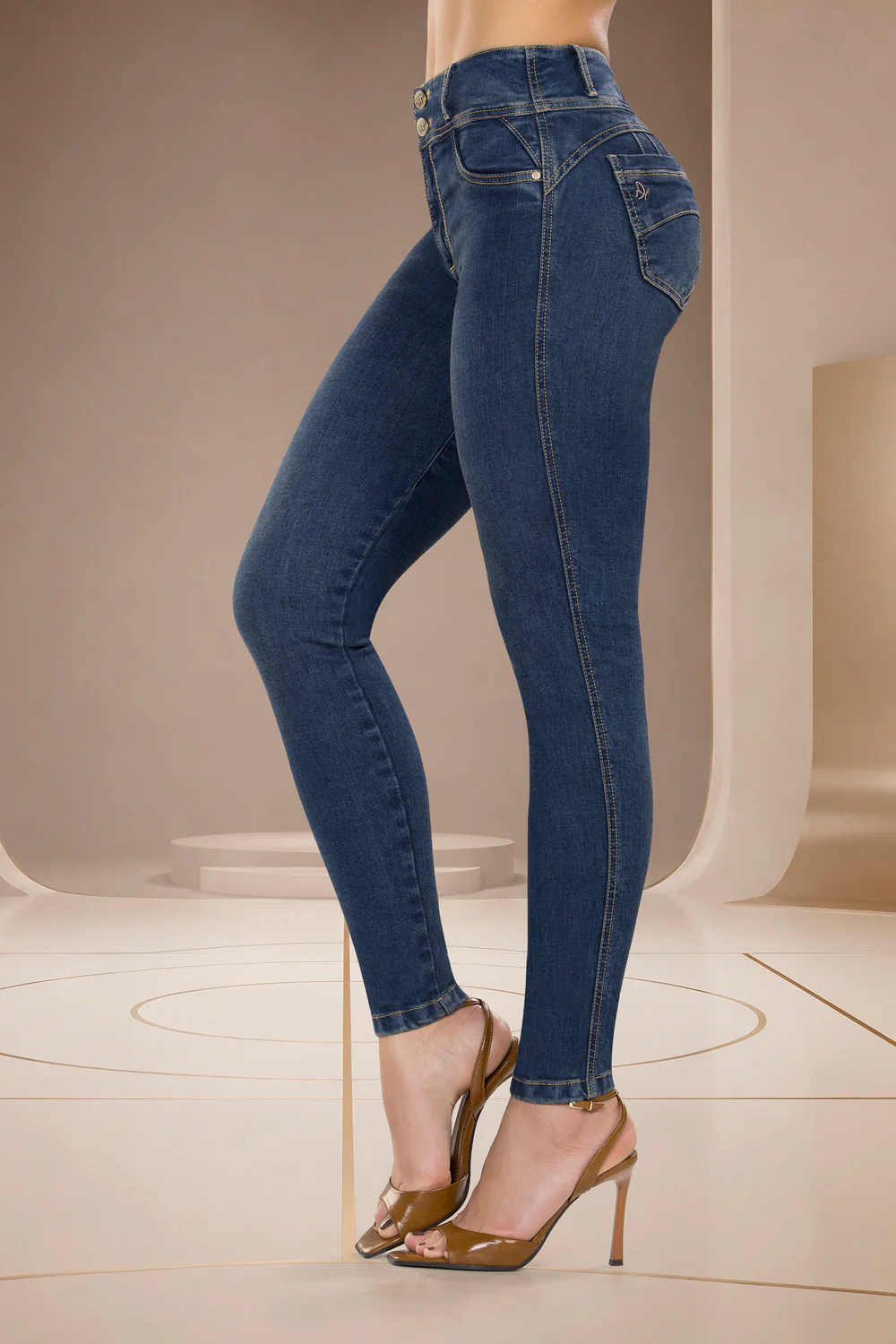 Jean Skinny Tiro Alto Azul Oscuro – NORUEGA