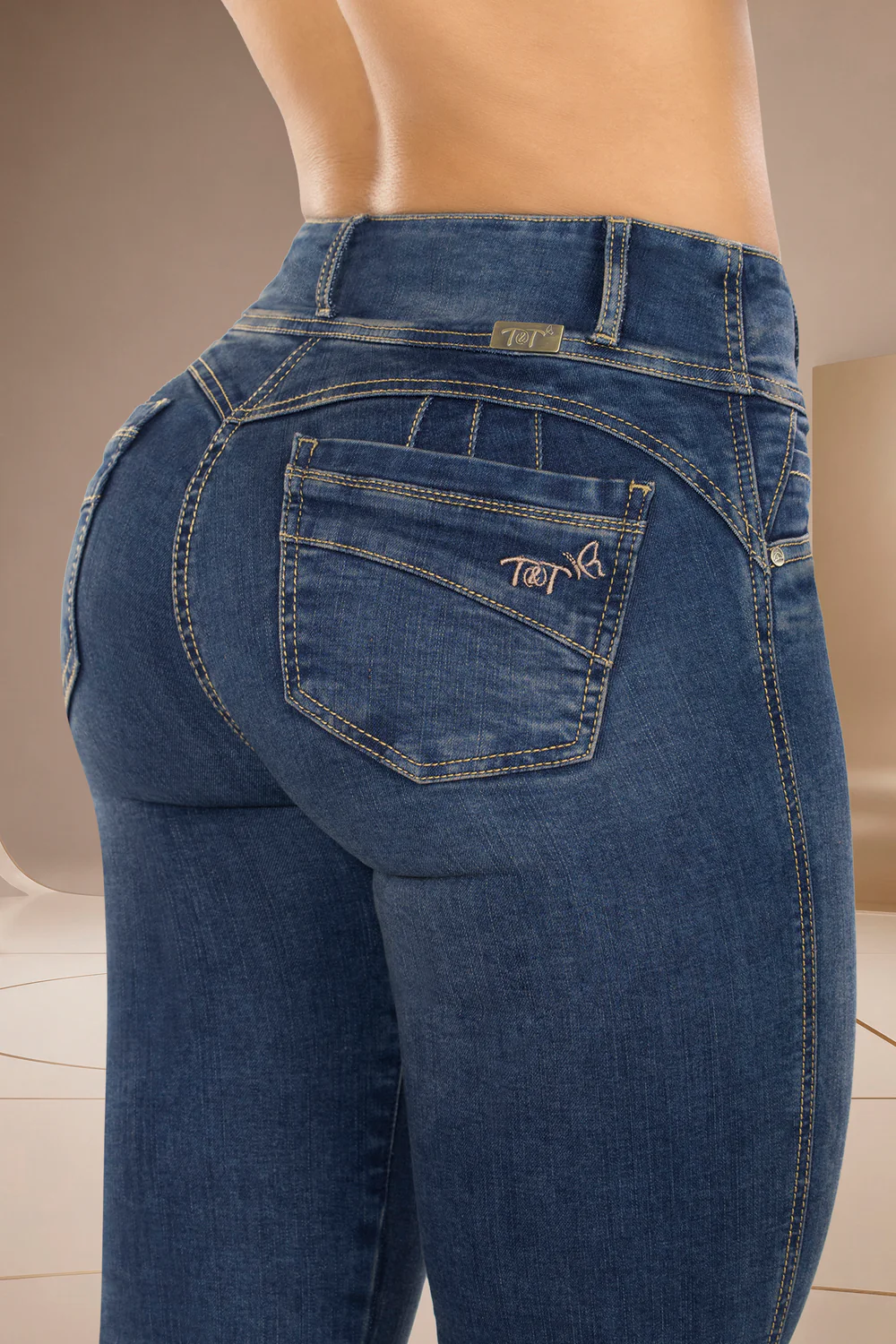 Jean Skinny Tiro Alto Azul Oscuro – NORUEGA